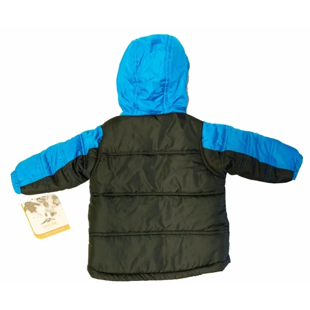 NWT Pacific Trail 18 Months Blue 2 Piece Winter Snow Suit Jacket Coat w Bibs